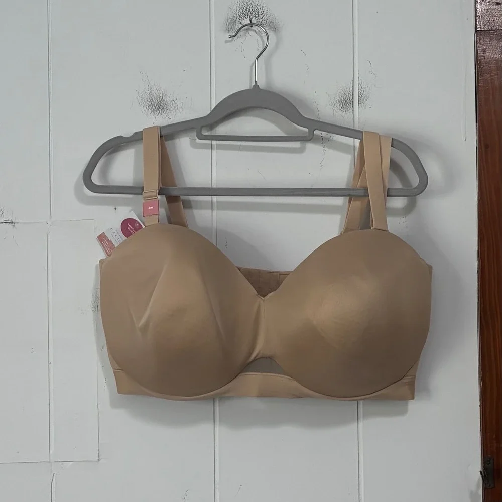 Cacique Comfort Bliss Multi-Way Strapless Bra 40I Beige Lightly Lined Underwire